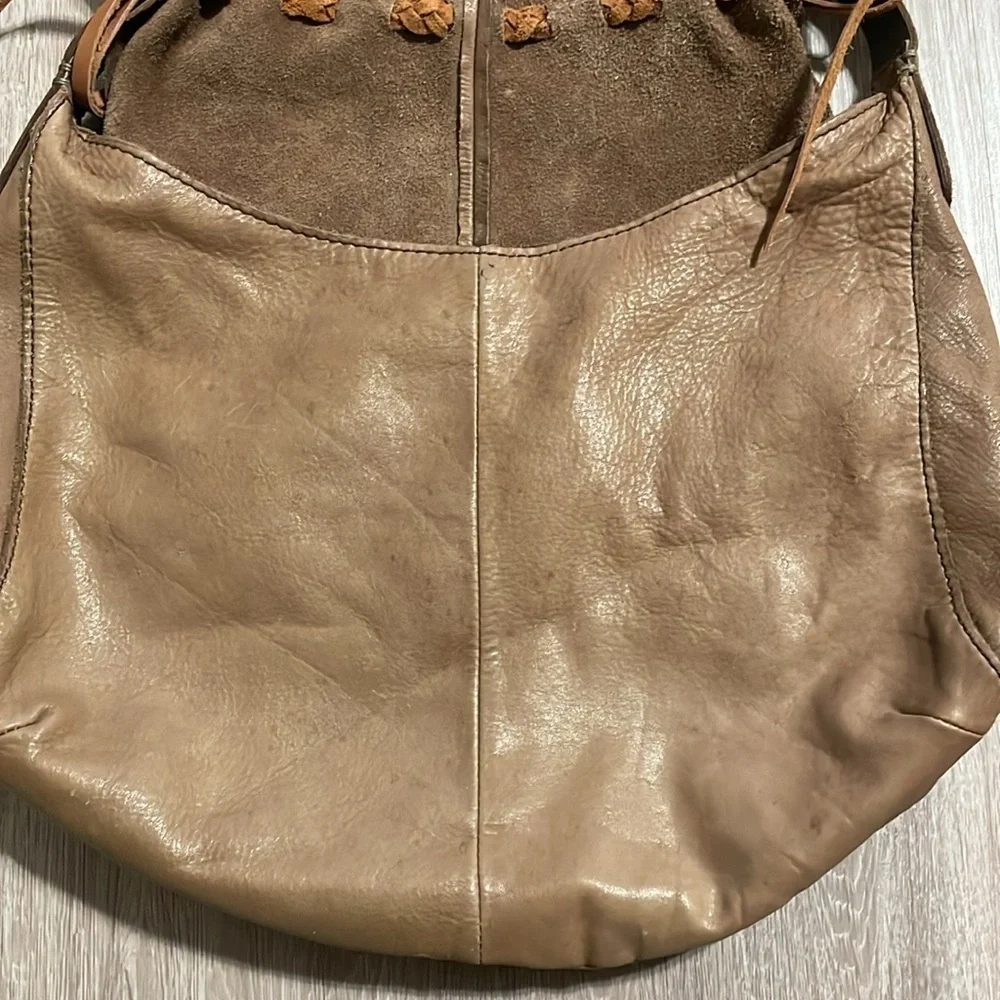 Lucky Brand Women Tote Bag Brown Leather Tassel Fringe Bohemian Coastal Cowgirl